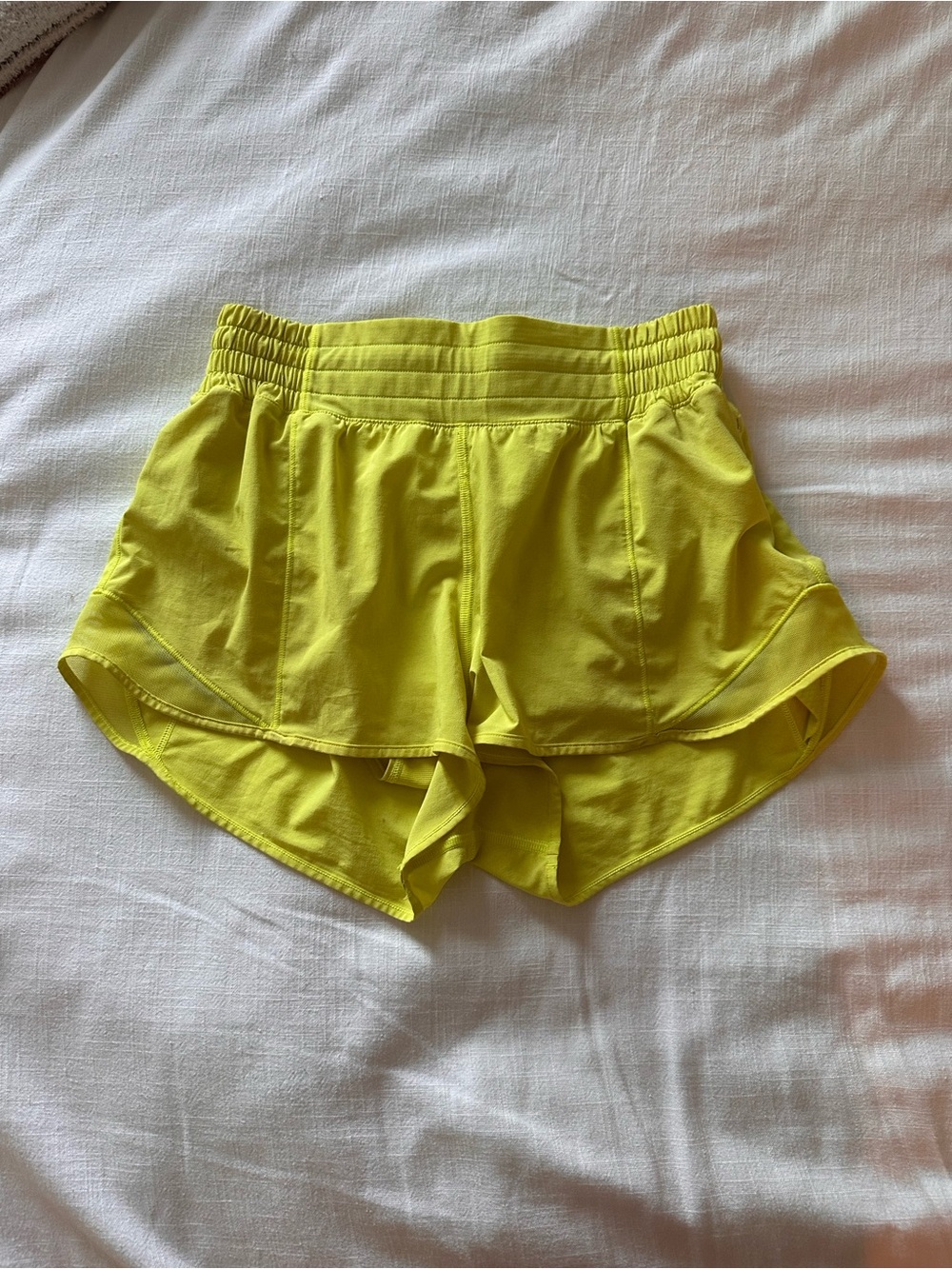 Lululemon High-Waist Athletic Shorts — Yellow